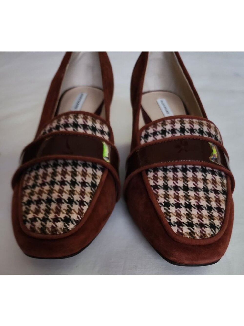 Alex Marie Women's Phaidia Suede Houndstooth Block Heel Loafer Pumps Size 8.5M - Picture 8 of 16